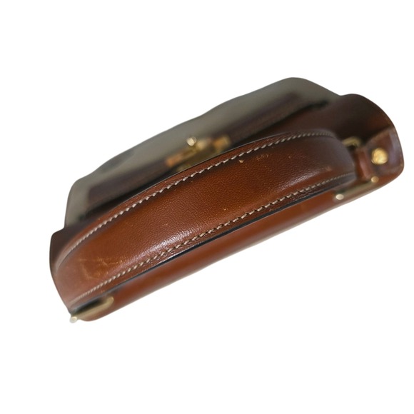 Bally Two Tone Leather Top Handle Kelly Satchel Bag Cream Brown Turnlock Vintage - Picture 13 of 16